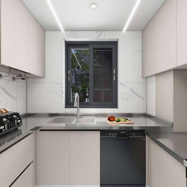 Gabinete de gama alta para mascotas con puerta de vidrio dorado