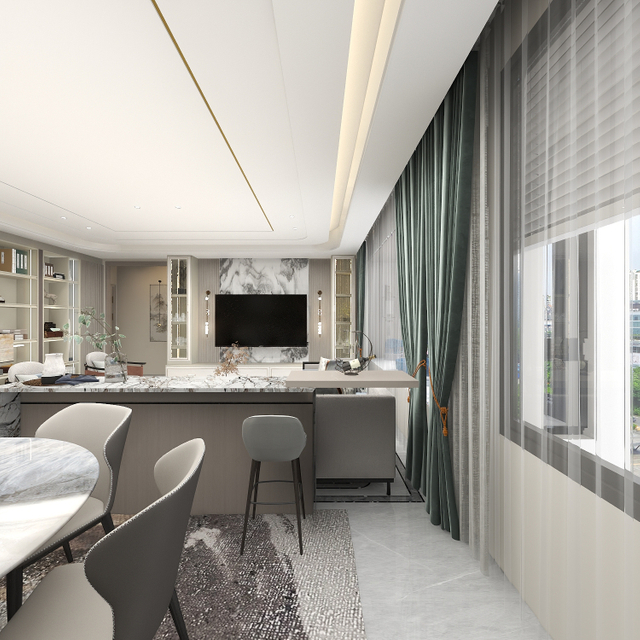 Gabinete de televisión blanca de lujo de estilo moderno