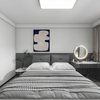 Esquema blanco espacio de almacenamiento moderno dormitorio grande