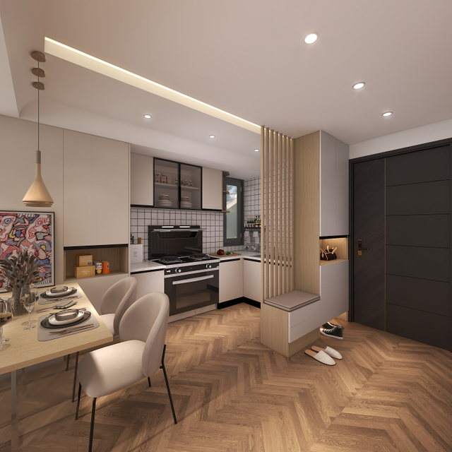 Color claro Cálido de estilo de estar de estilo moderno