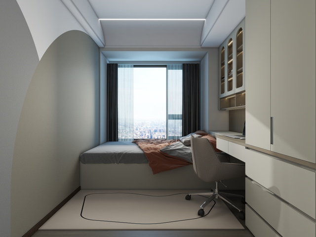 Armario moderno de escritorio de diseño blanco alto