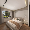 Dormitorio de diseño en forma de arco de vestuario blanco