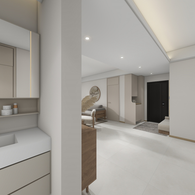 Color de grano de madera de roble Melamine Livingroom Gabinete