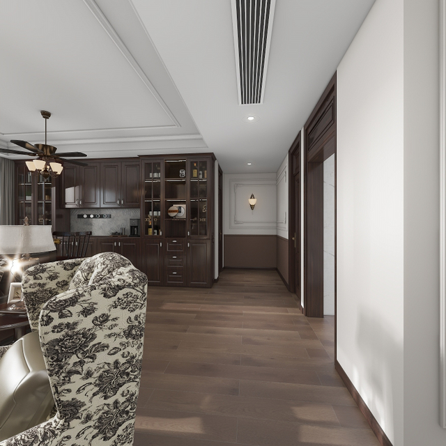 Serie clásica Barra de comedor de gabinete de televisión de la sala de estar de grano de madera