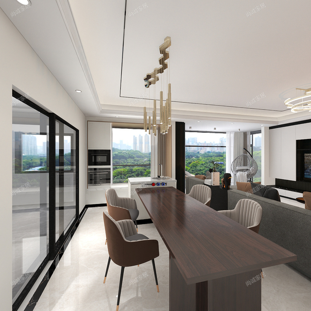 Sala de estar plana grande clásica sala de estar personalizable