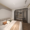 Dormitorio de diseño en forma de arco de vestuario blanco