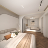 Dormitorio de diseño en forma de arco de vestuario blanco